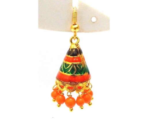 Meenakari Minakari Enamel Jhumka Jhumki Handmade Earring Jewelry Chandelier A107